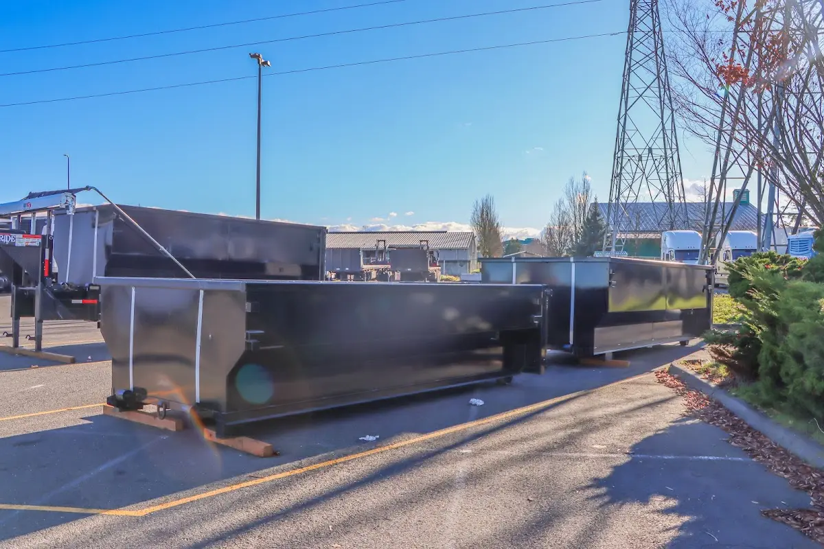 Roll-off dumpster ready for waste disposal at job site for Roofing Dumpster Rental in San Rafael